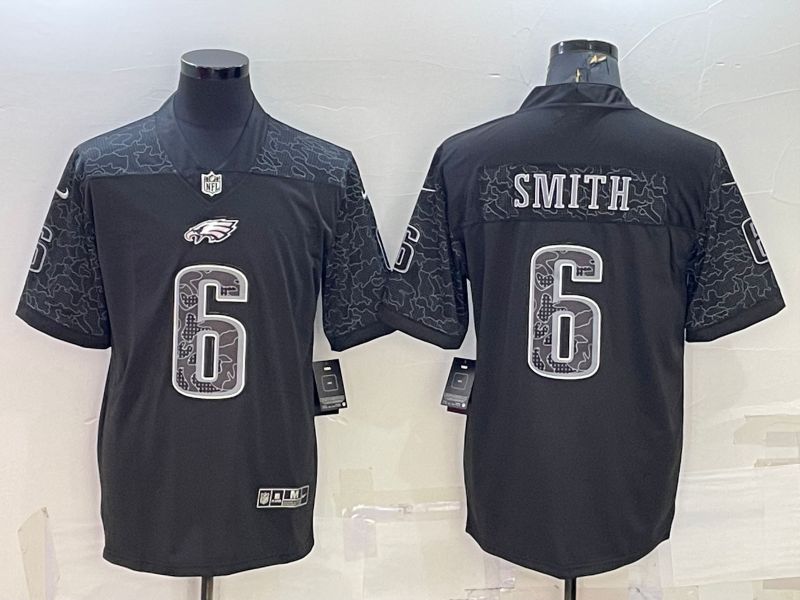 Men Philadelphia Eagles 6 Smith Black Reflector 2022 Nike Limited NFL Jersey